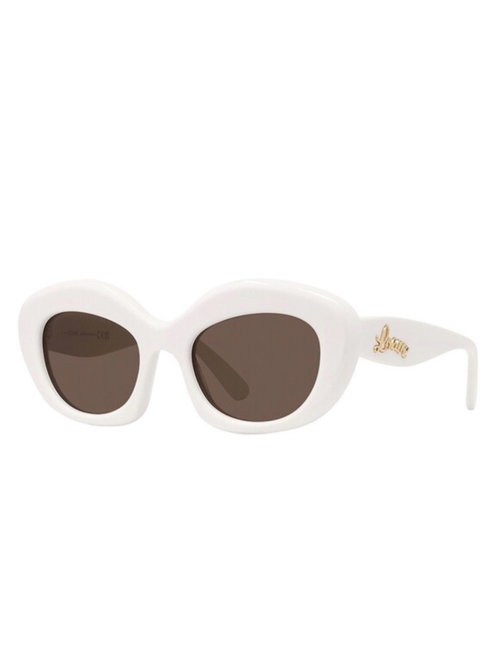 New! Loewe LW40153I 25E White Sunglasses with Brown Lenses, Authentic